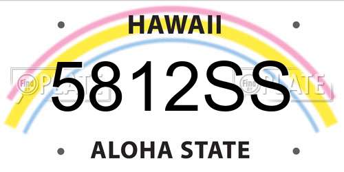 5812SS Hawaii License Plate