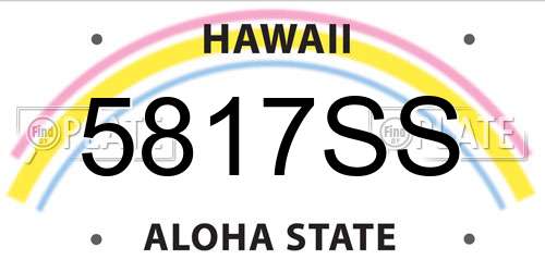 5817SS Hawaii License Plate