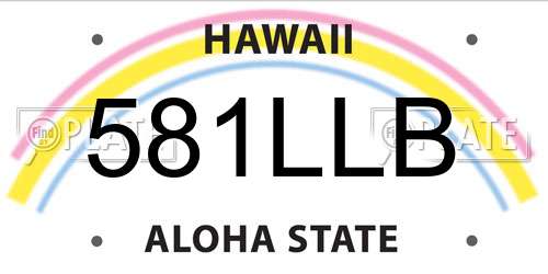 581LLB Hawaii License Plate