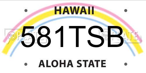 581TSB Hawaii License Plate