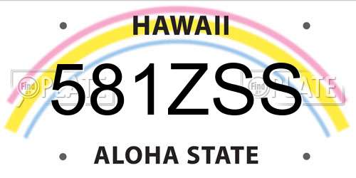 581ZSS Hawaii License Plate