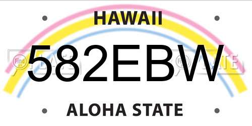 582EBW Hawaii License Plate
