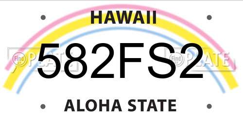 582FS2 Hawaii License Plate