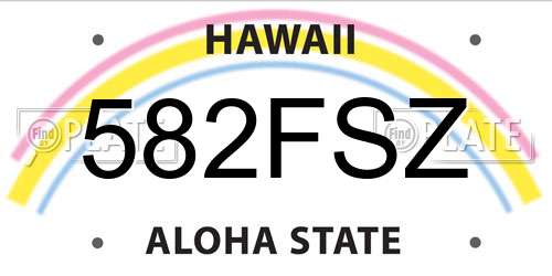 582FSZ Hawaii License Plate