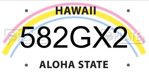 582GX2 Hawaii License Plate