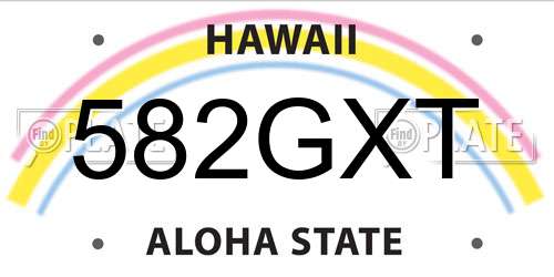 582GXT Hawaii License Plate