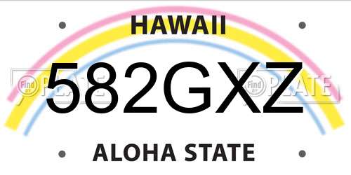 582GXZ Hawaii License Plate