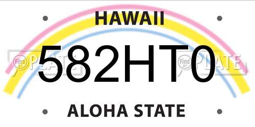 582HT0 Hawaii License Plate