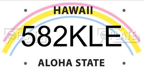 582KLE Hawaii License Plate
