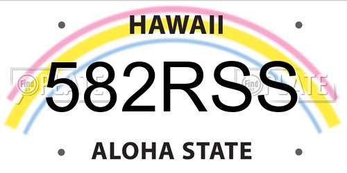 582RSS Hawaii License Plate