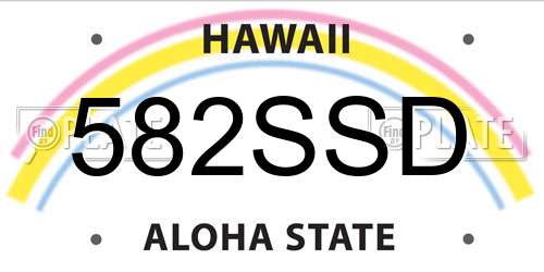 582SSD Hawaii License Plate
