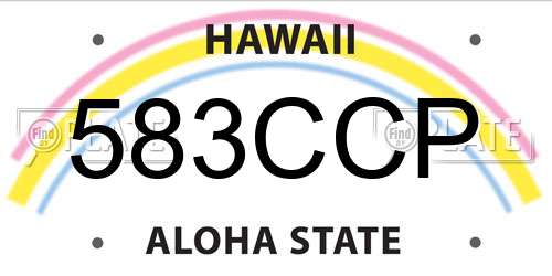 583CCP Hawaii License Plate