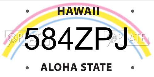 584ZPJ Hawaii License Plate