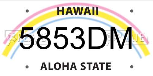 5853DM Hawaii License Plate