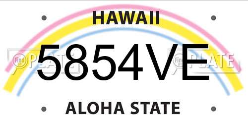 5854VE Hawaii License Plate