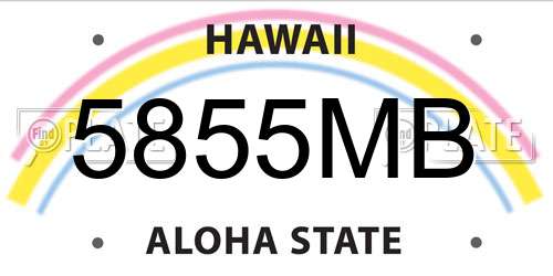 5855MB Hawaii License Plate