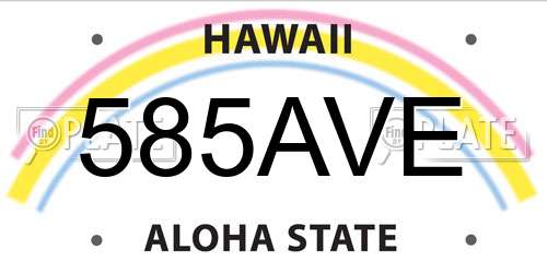 585AVE Hawaii License Plate