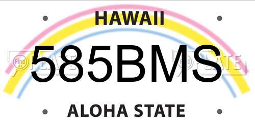 585BMS Hawaii License Plate