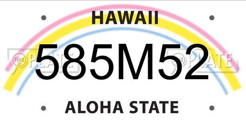 585M52 Hawaii License Plate