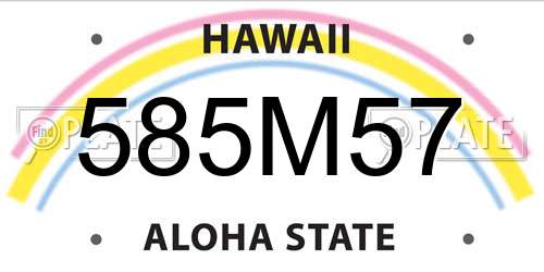 585M57 Hawaii License Plate