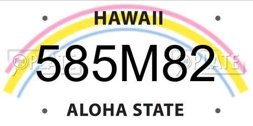 585M82 Hawaii License Plate