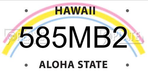585MB2 Hawaii License Plate