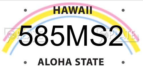 585MS2 Hawaii License Plate