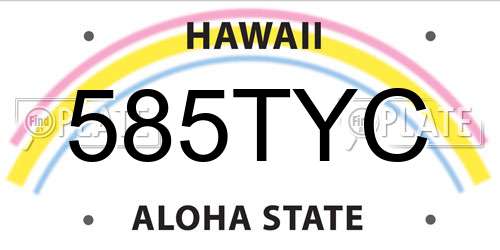 585TYC Hawaii License Plate