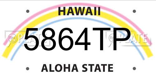 5864TP Hawaii License Plate