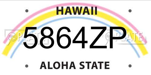 5864ZP Hawaii License Plate