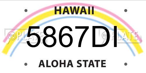 5867DI Hawaii License Plate