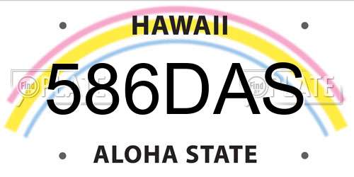 586DAS Hawaii License Plate