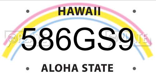 586GS9 Hawaii License Plate
