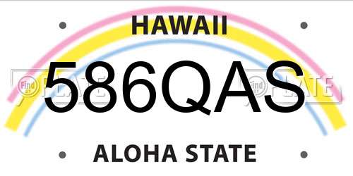586QAS Hawaii License Plate