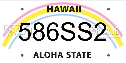 586SS2 Hawaii License Plate