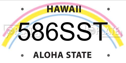 586SST Hawaii License Plate