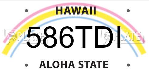 586TDI Hawaii License Plate