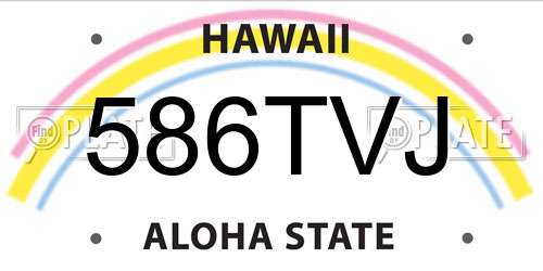 586TVJ Hawaii License Plate