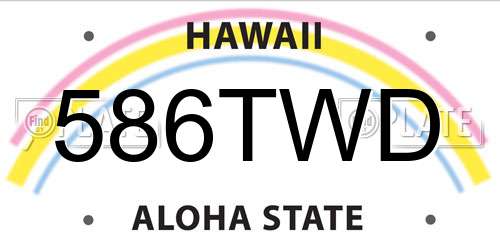 586TWD Hawaii License Plate