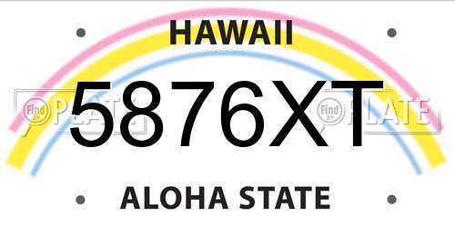 5876XT Hawaii License Plate