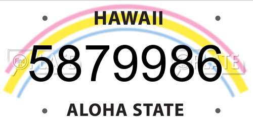 5879986 Hawaii License Plate