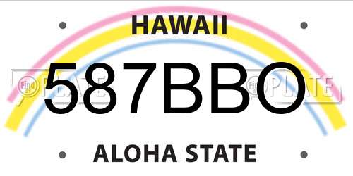 587BBO Hawaii License Plate