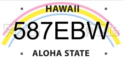 587EBW Hawaii License Plate