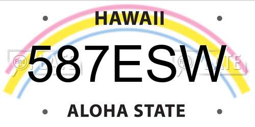587ESW Hawaii License Plate