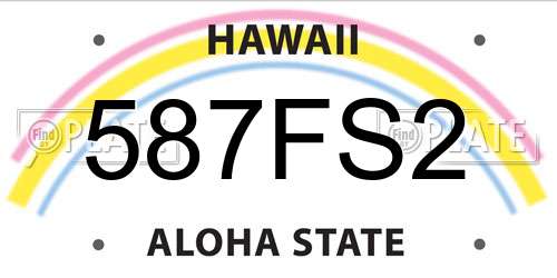 587FS2 Hawaii License Plate