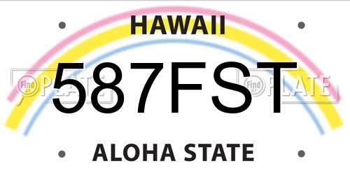 587FST Hawaii License Plate