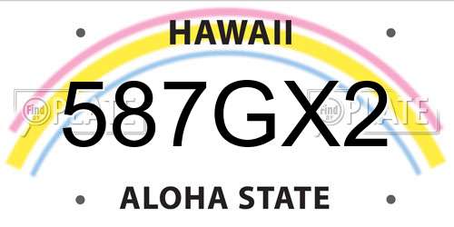 587GX2 Hawaii License Plate