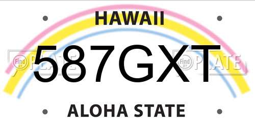 587GXT Hawaii License Plate