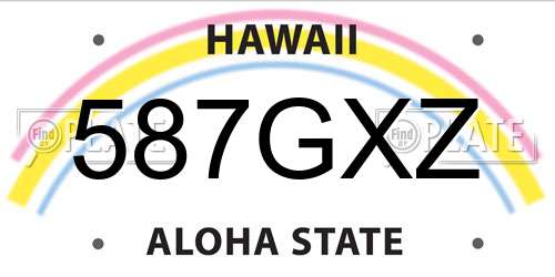 587GXZ Hawaii License Plate