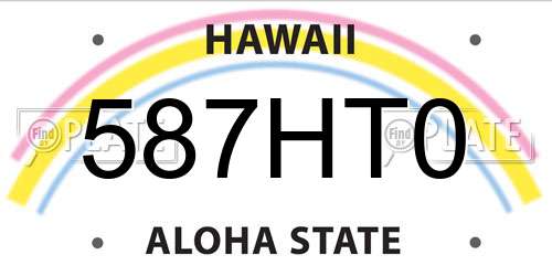 587HT0 Hawaii License Plate
